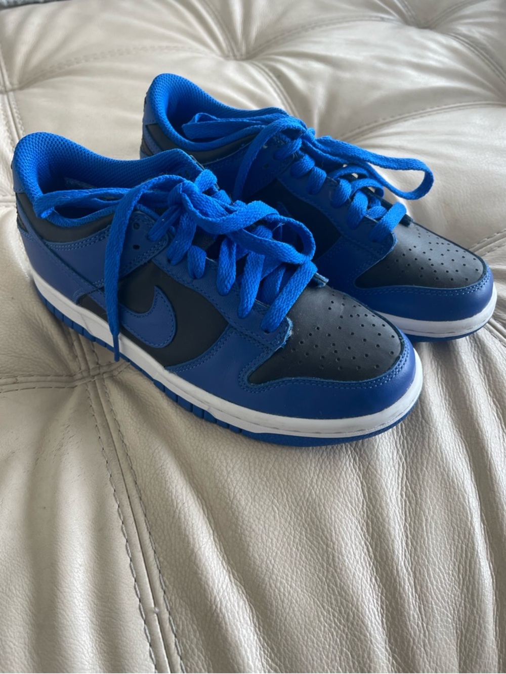 Nike Dunk Low-Top Sneakers in Royal Blue and Black